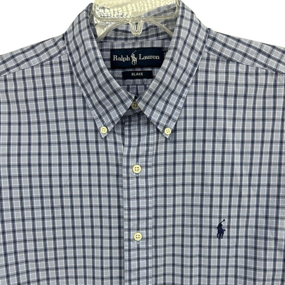 Ralph Lauren BLAKE Men's  XL Shirt Button Down Plaid Pony Logo Cotton Work